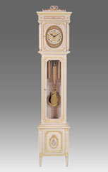 floor clock Art.509/2 lacquered white patinated with gold and decoration